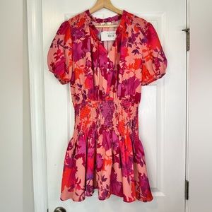 NWT Boutique - Pink Multicolored Ruffle Mini Dress